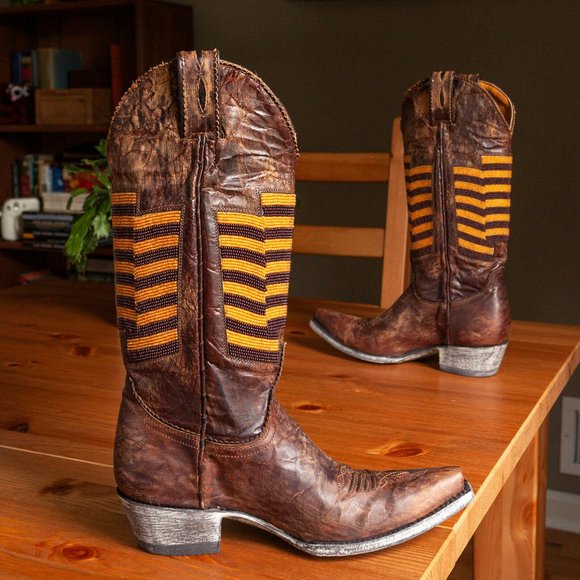 Old Gringo Eleanor Brass American Flag Cowboy Boots - Womens 5.5 B - Picture 2 of 9